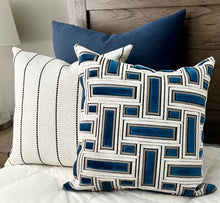Brixity Navy and Gray Metallic Geometric Pillow Cover – view 2