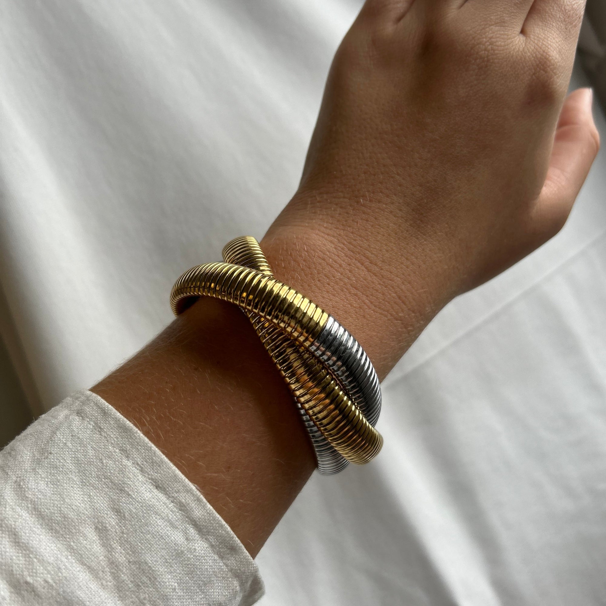 Sahira Jewelry Design snake-textured bracelet