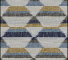 Reese blue and gold geometric pillow cover, view 6