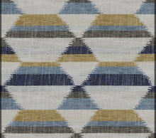 Reese blue and gold geometric pillow cover, view 6