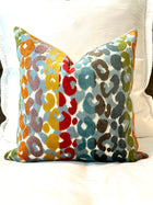 Mia colorful leopard velvet pillow cover, view 5