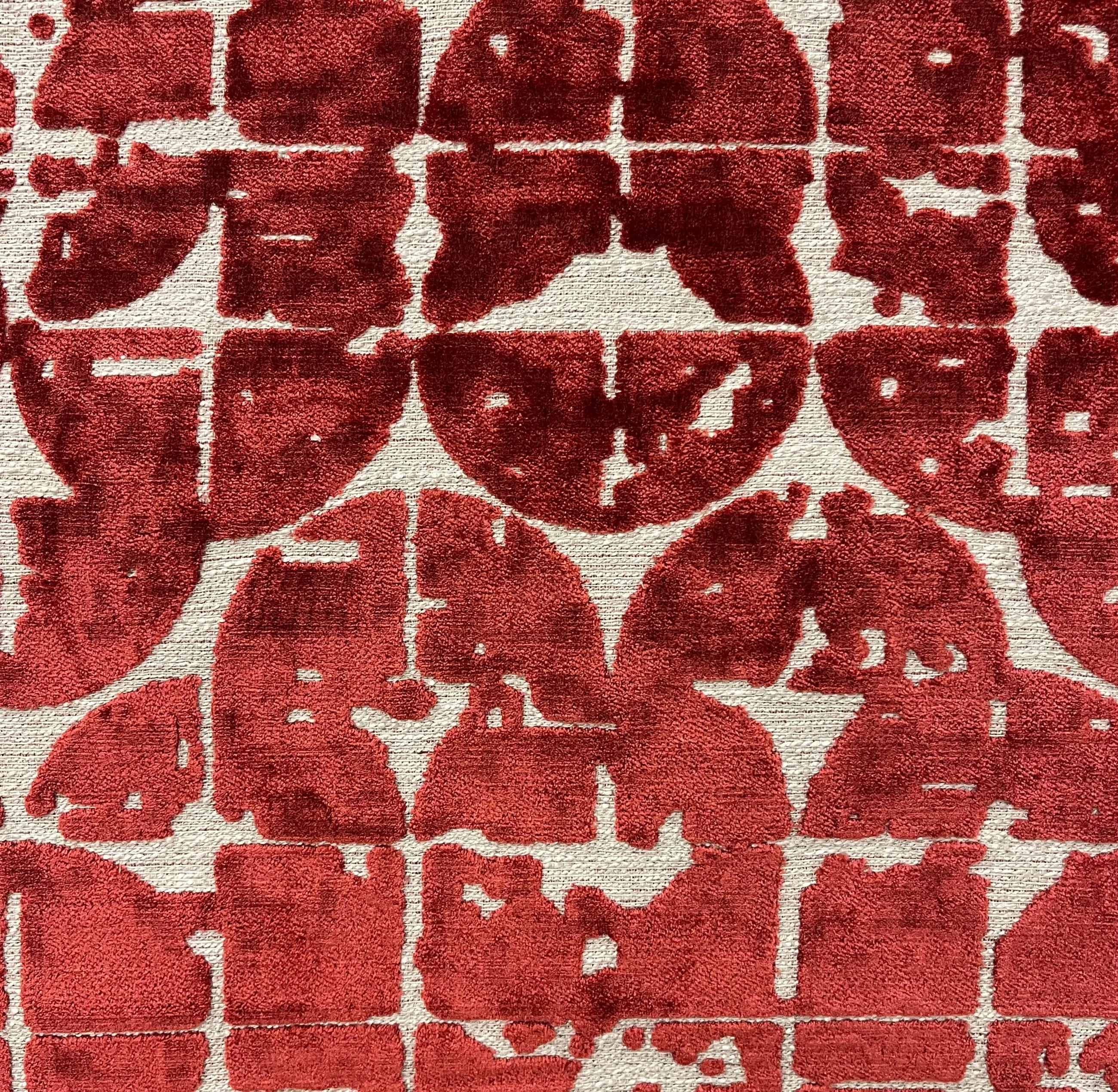 Luna Sienna Red Abstract Velvet Pillow Cover – view 2