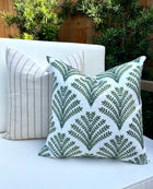 Olivia Green Fern Embroidered Pillow Cover – view 6