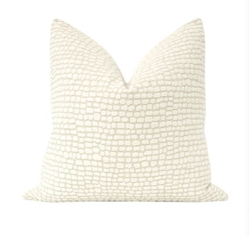 Josephine Cream Chenille Pebble Pillow Cover
