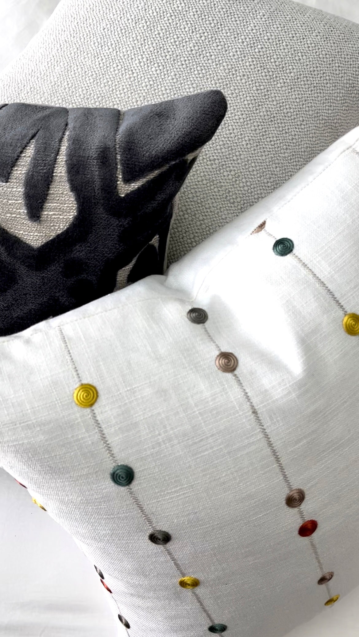 Henley Gray Velvet Abstract Pillow Cover – view 3