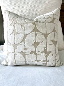 Luna Cream and Beige Velvet Pillow Cover – view 3