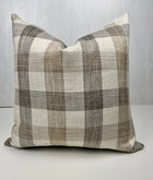 Beatrice Neutral Plaid Woven Pillow Cover – view 5