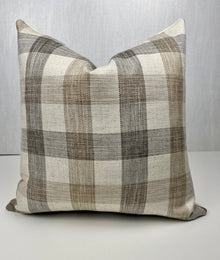 Beatrice Neutral Plaid Woven Pillow Cover – view 5