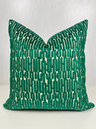 Emery Emerald Green Geometric Velvet Pillow Cover – view 5