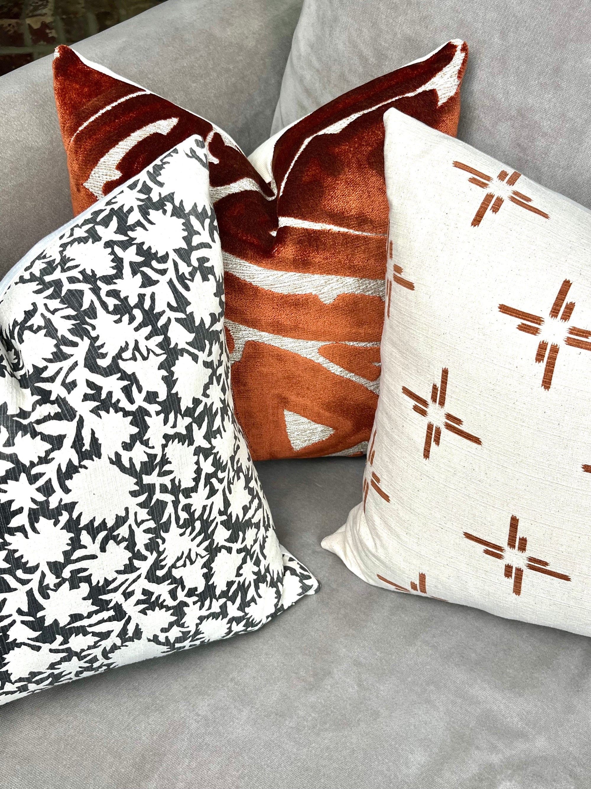 Henley Spice Velvet Abstract Pillow Cover – view 3