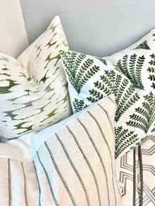 Olivia Green Fern Embroidered Pillow Cover – view 2