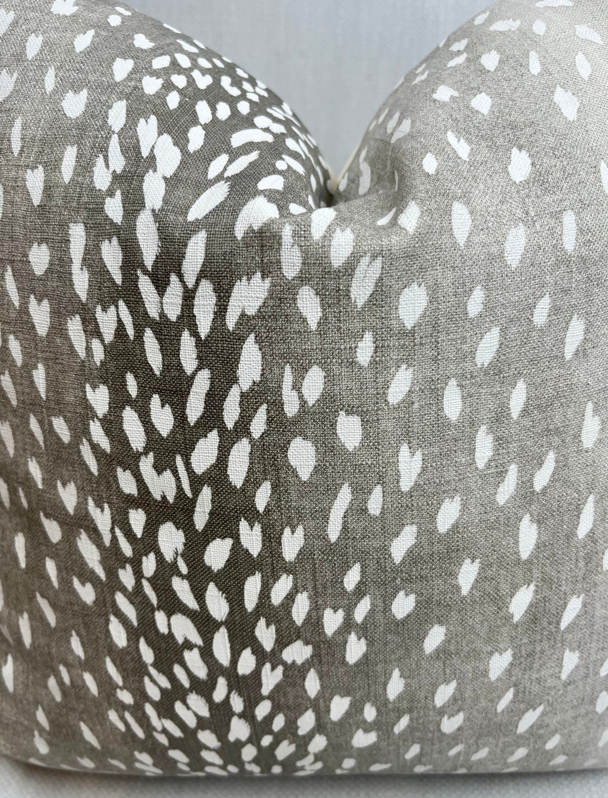 Bailey grey spotted linen pillow cover, view 3