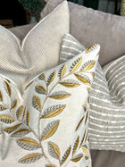 Rhea Gold and Silver Leaf Embroidered Pillow Cover – view 4