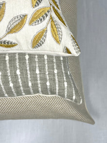 Rhea Gold and Silver Leaf Embroidered Pillow Cover – view 5