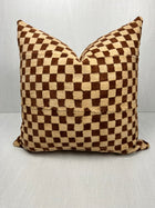 Nala Brown and Cream Checkered Mudcloth Pillow Cover – view 7