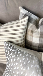 Bailey grey spotted linen pillow cover, view 5