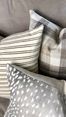 Bailey grey spotted linen pillow cover, view 5