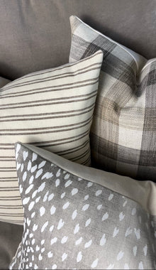 Beatrice Neutral Plaid Woven Pillow Cover – view 2
