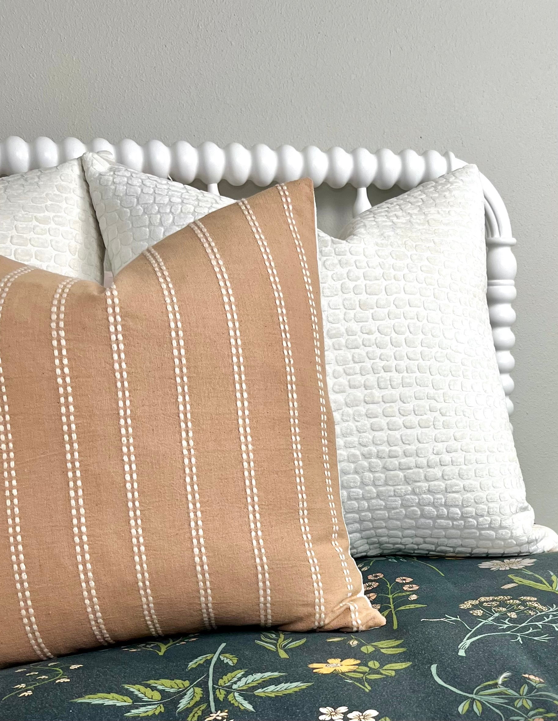 Josephine Cream Chenille Pebble Pillow Cover – view 3