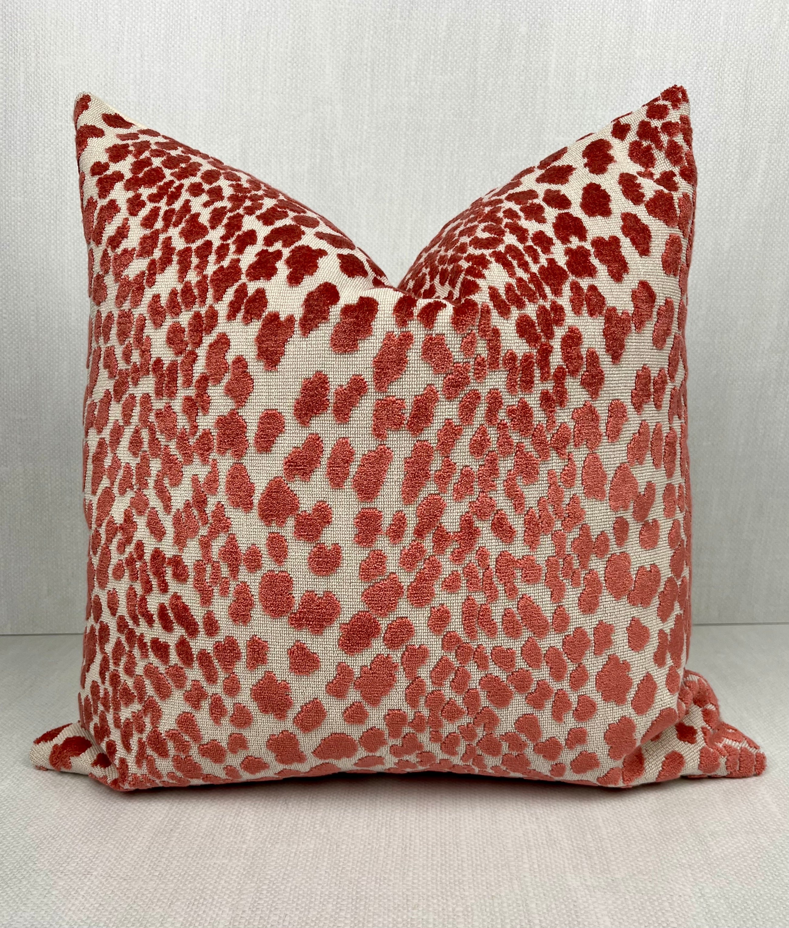 Everly Coral Velvet Spots Pillow Cover – view 2