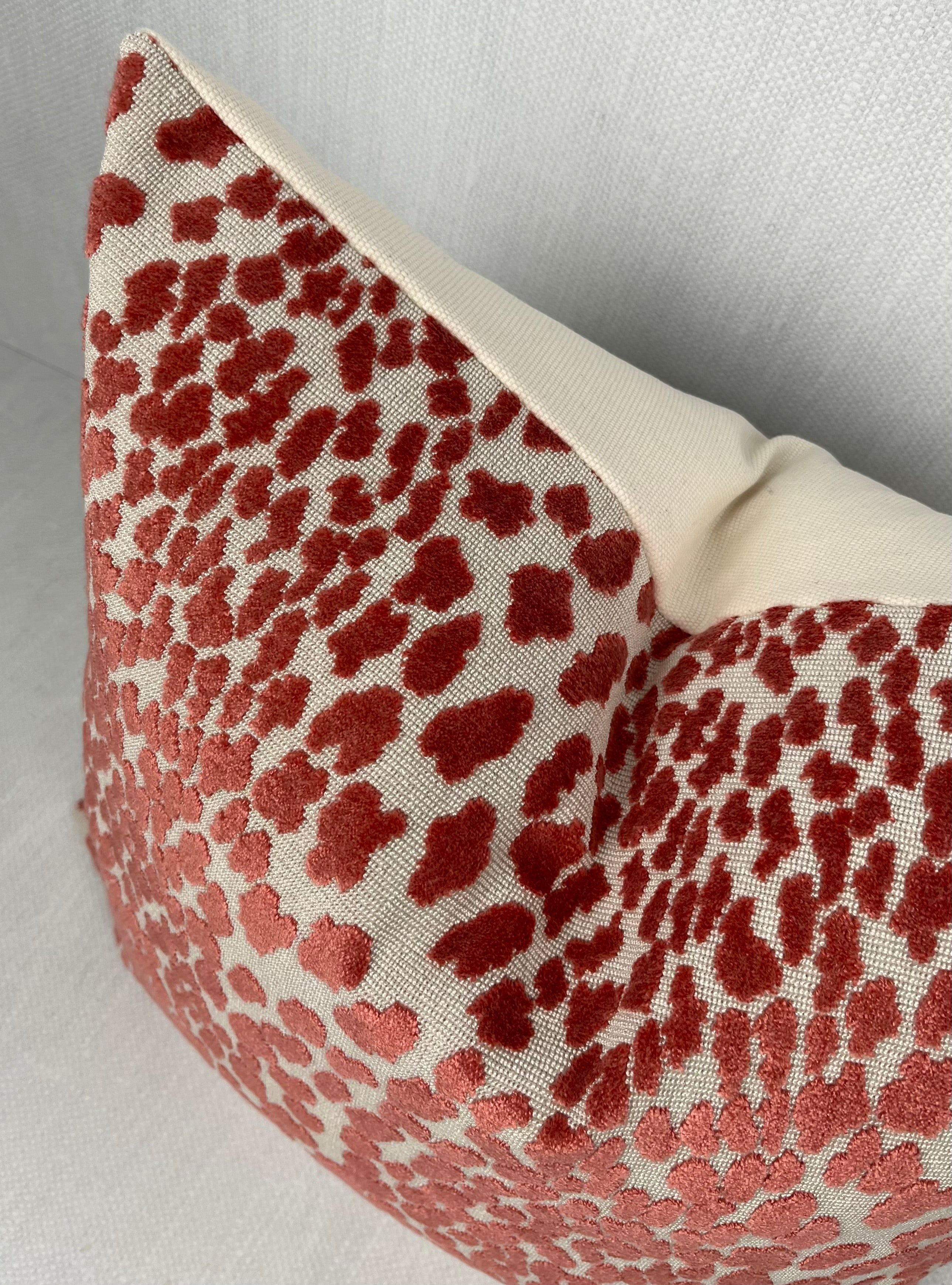 Everly Coral Velvet Spots Pillow Cover – view 3