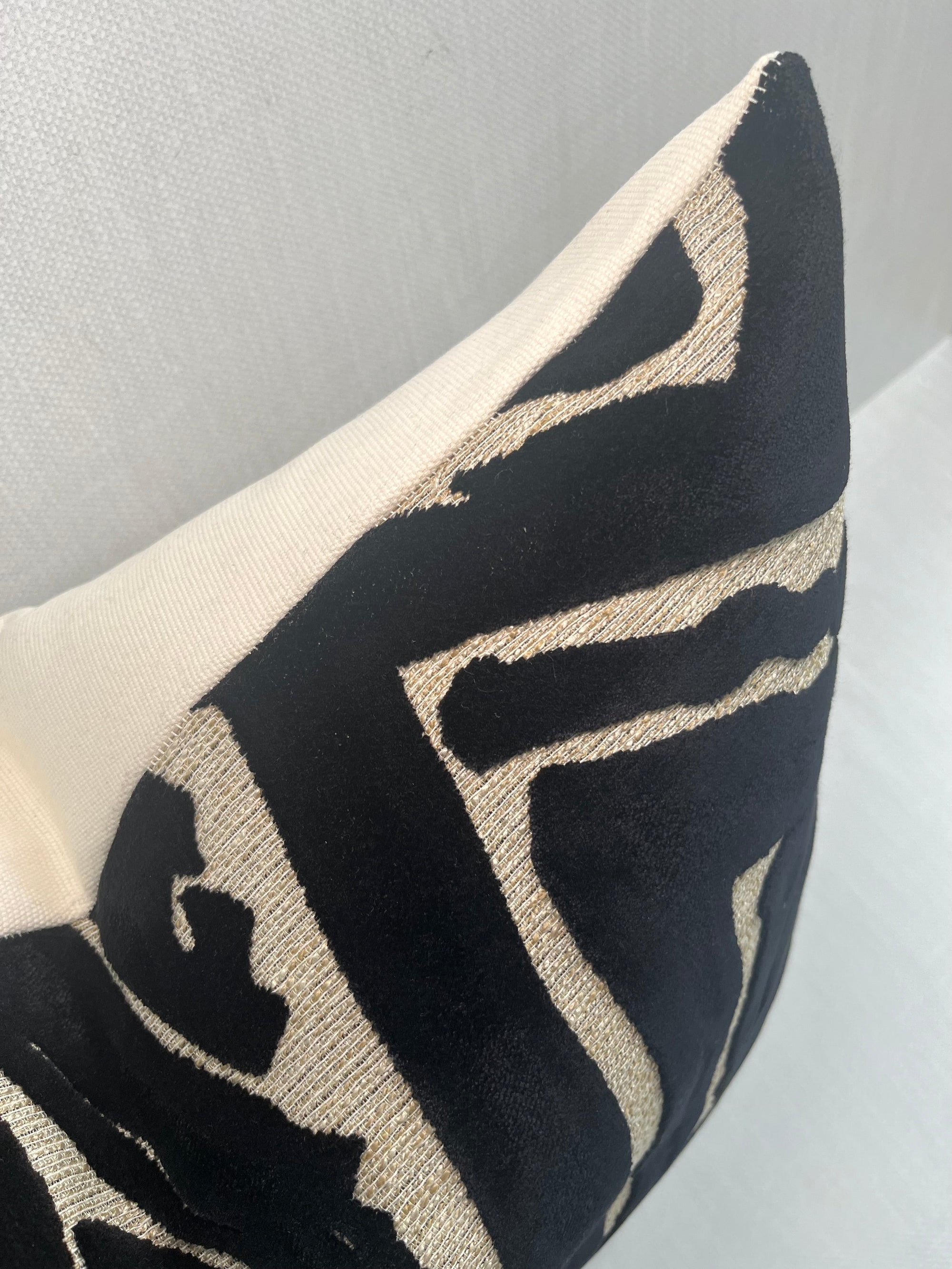 Henley Black Velvet Abstract Pillow Cover – view 3