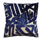 Henley Navy Blue Velvet Abstract Pillow Cover