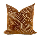 Ezra Bronze Maze Velvet Pillow Cover