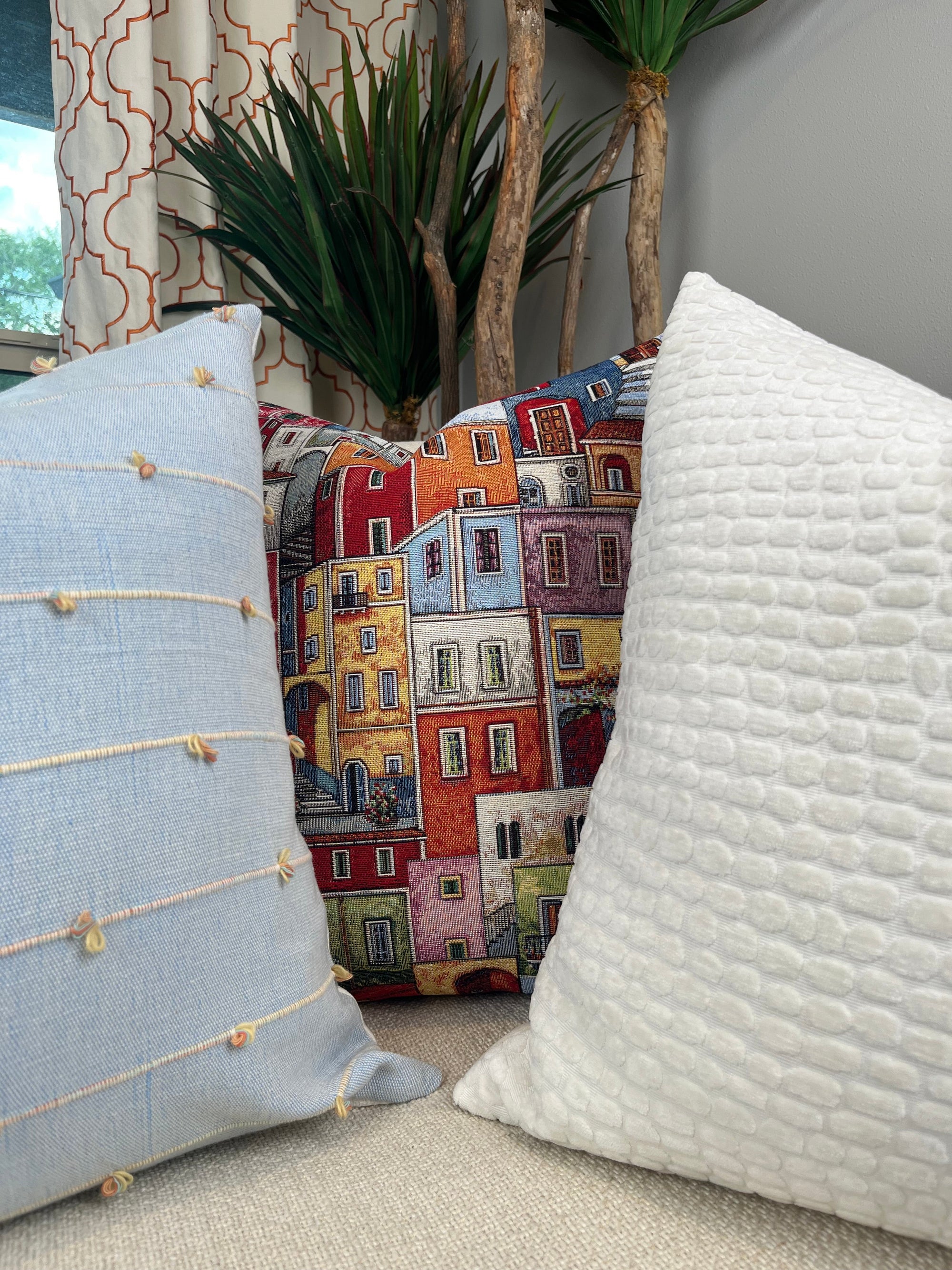 Josephine Cream Chenille Pebble Pillow Cover – view 5