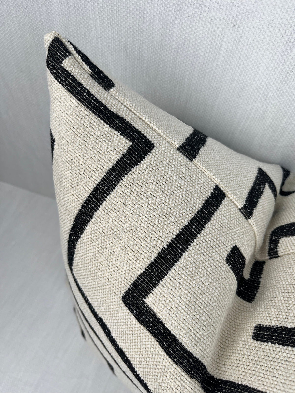 Leo Black and Cream Outdoor Pillow Cover – view 2
