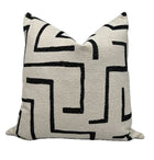 Leo Black and Cream Outdoor Pillow Cover