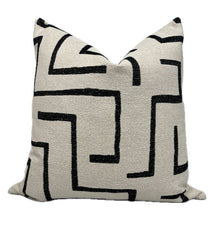 Leo Black and Cream Outdoor Pillow Cover