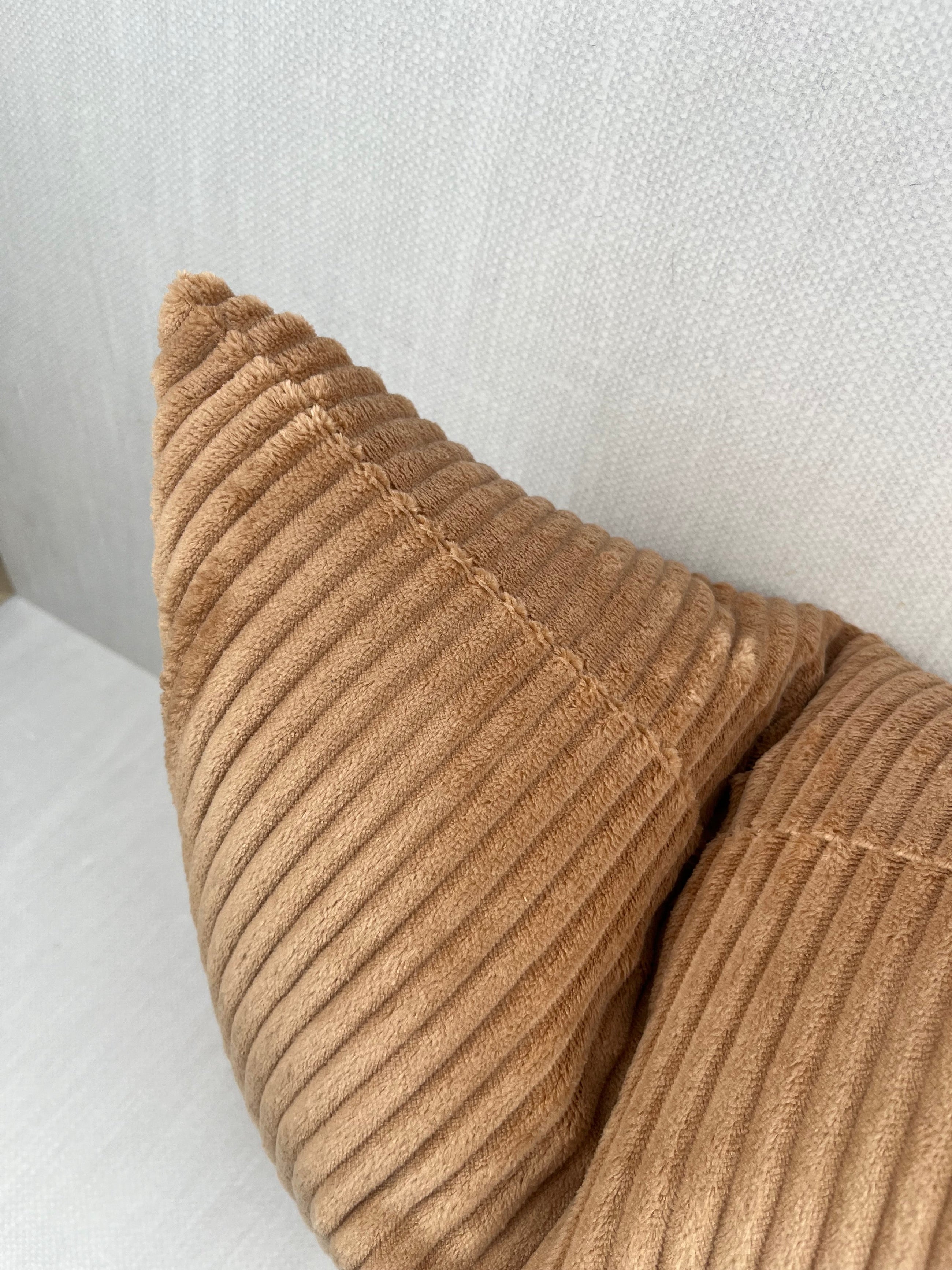 Aubrey Camel Ribbed Velvet Pillow Cover – view 2