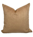 Aubrey Camel Ribbed Velvet Pillow Cover