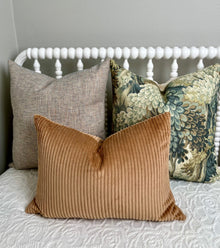 Aubrey Camel Ribbed Velvet Pillow Cover – view 3