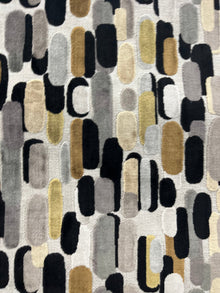 River Geometric Oval Pillow Cover in Black and Gold