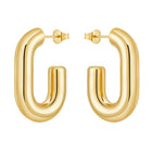 Gena Hoop gold-plated 33mm hoop earrings close-up