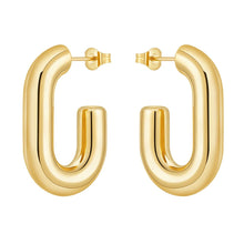 Gena Hoop gold-plated 33mm hoop earrings close-up