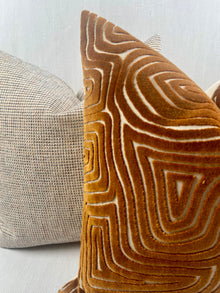 Ezra Bronze Maze Velvet Pillow Cover – view 5