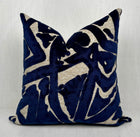 Henley Navy Blue Velvet Abstract Pillow Cover – view 3