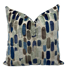River Geometric Oval Pillow Cover