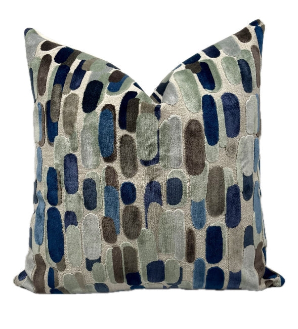 River Geometric Oval Pillow Cover