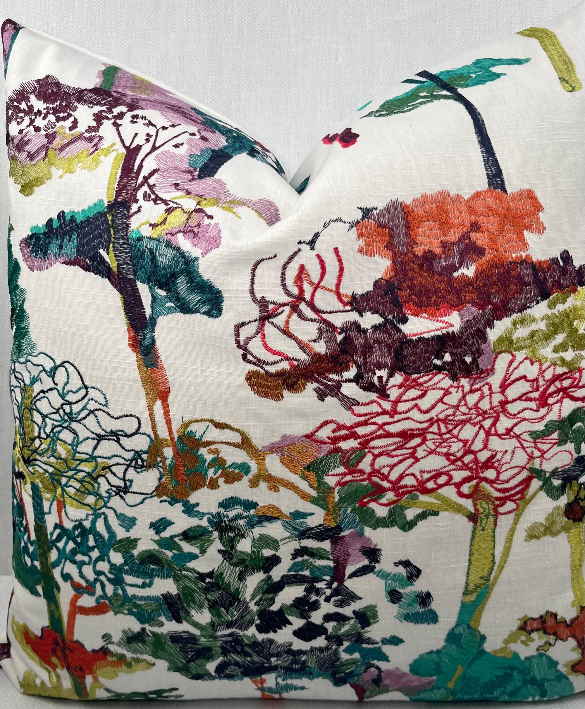 Sylvan Embroidered Botanical Pillow Cover – view 4