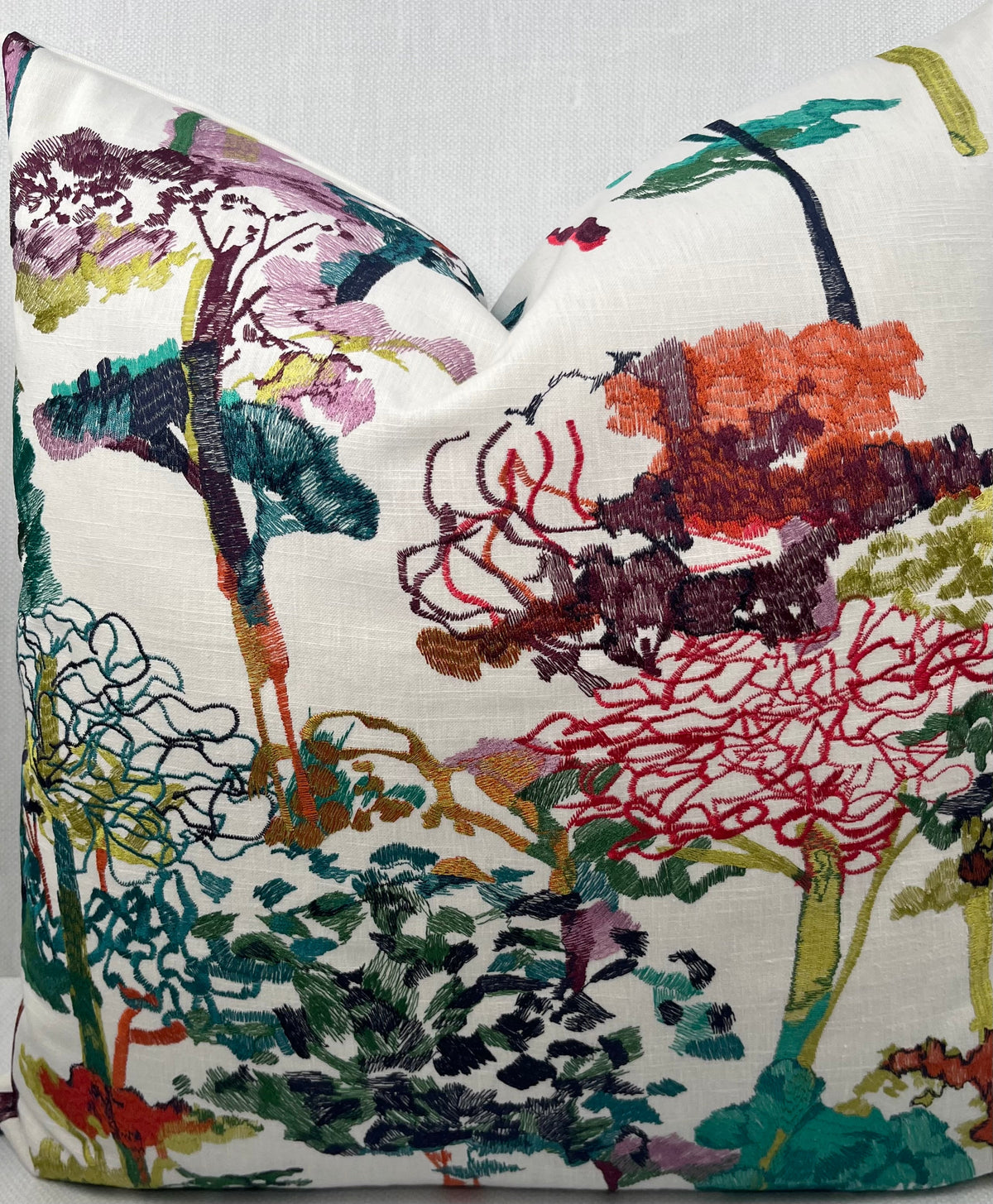 Sylvan Embroidered Botanical Pillow Cover – view 4