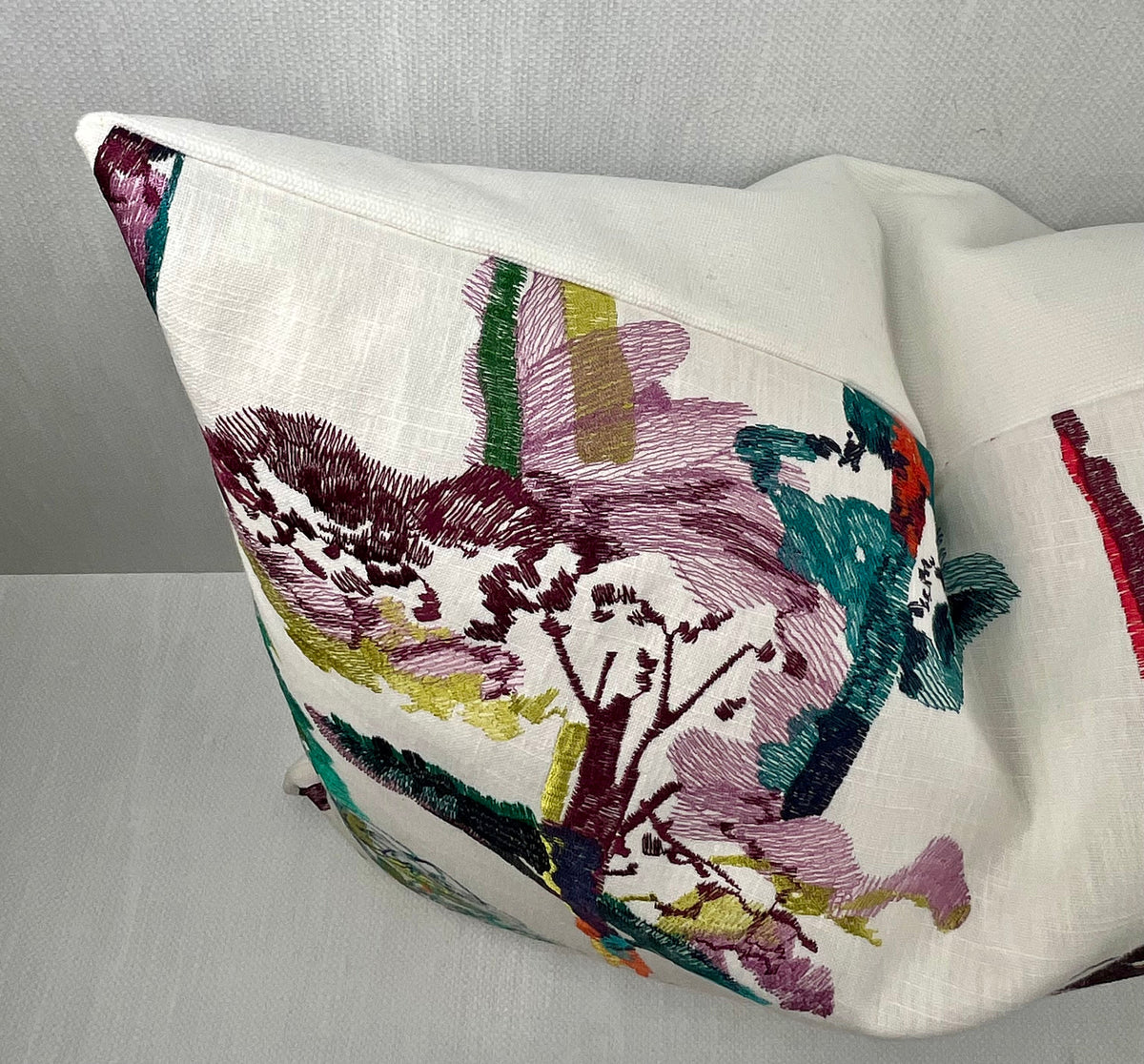 Sylvan Embroidered Botanical Pillow Cover – view 2