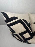 Kinsley Black and White Embroidered Lattice Pillow Cover – view 2
