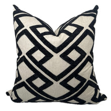 Kinsley Black and White Embroidered Lattice Pillow Cover
