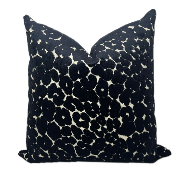 Grace Black Cheetah Velvet Pillow Cover