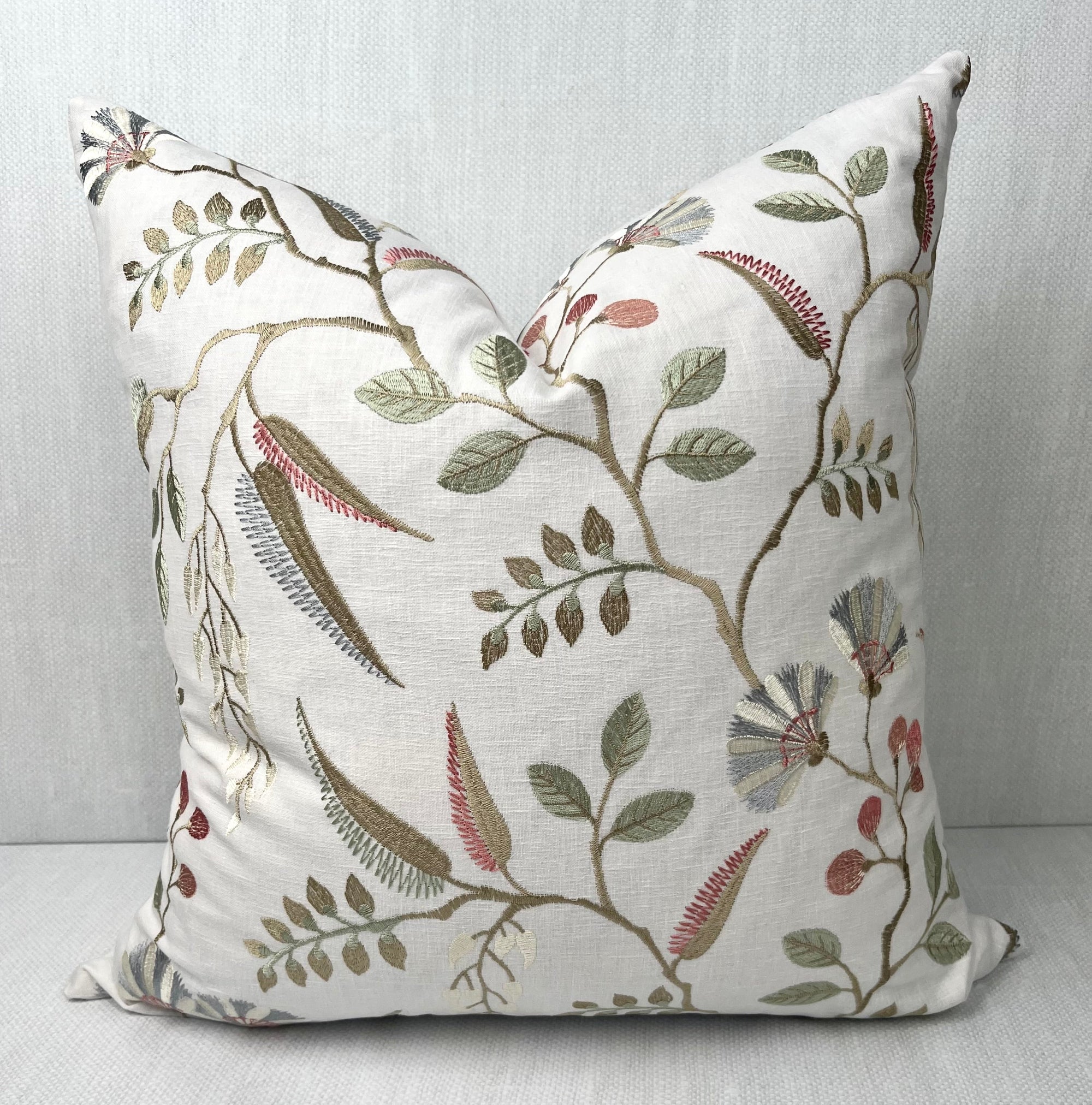 Delilah Botanical Floral Embroidered Pillow Cover – view 3