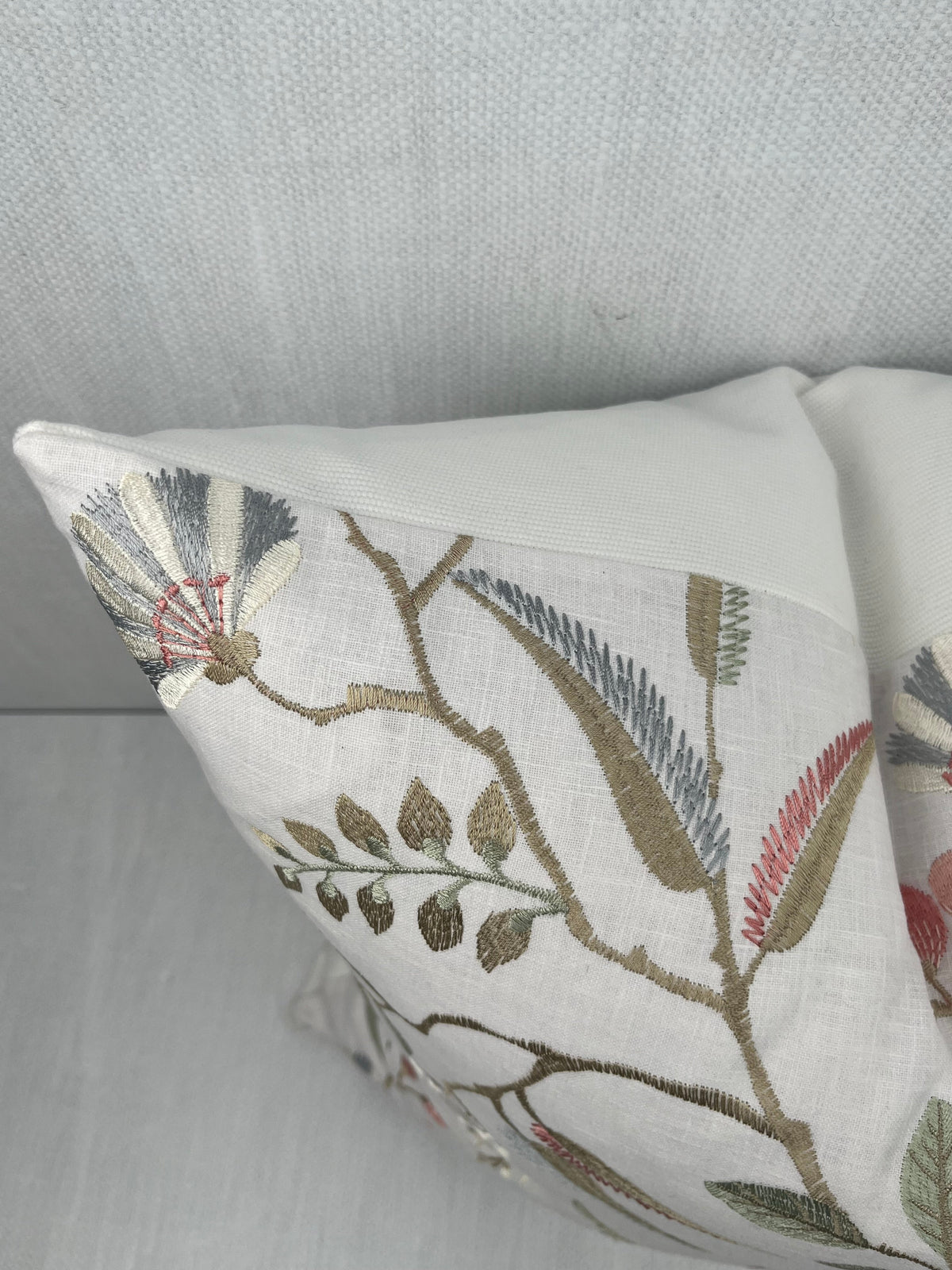 Delilah Botanical Floral Embroidered Pillow Cover – view 2